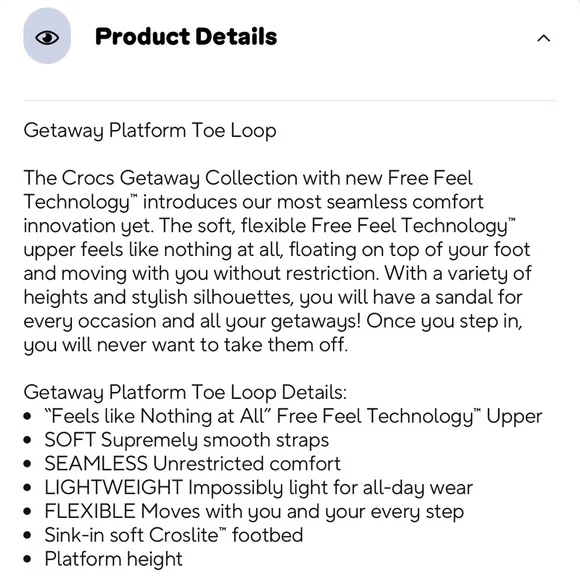 Crocs Getaway Platform Toe Loop Sandal in Sandstone, Size 10 - Picture 8 of 8